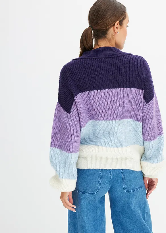 Troyer Pullover in lila von hinten (im Anschnitt) - bonprix