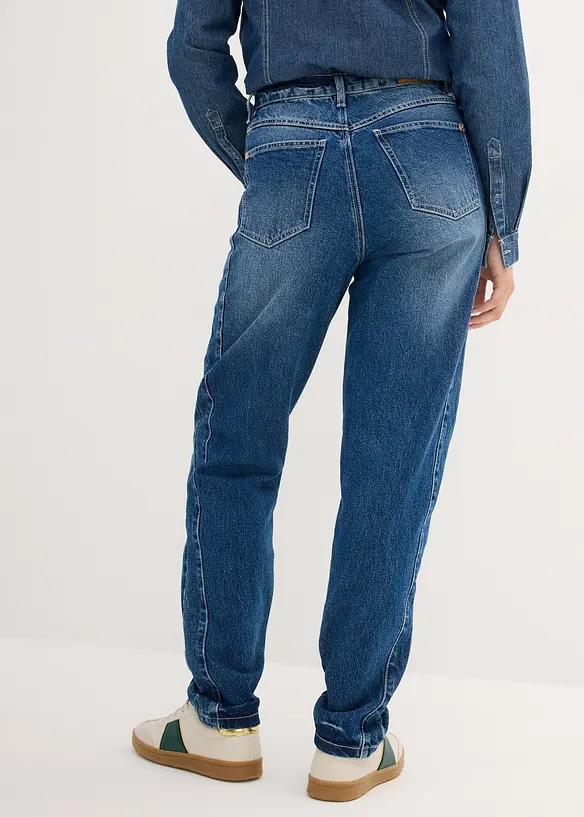 Mom Jeans High Waist in blau von hinten - bonprix
