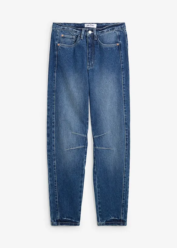 Mom Jeans High Waist in blau von vorne - bonprix