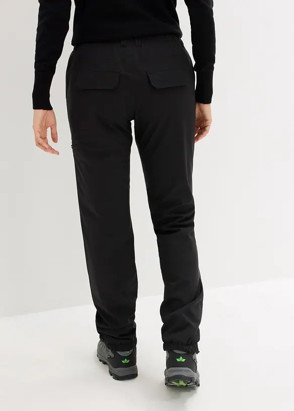 wasserdichte Funktionhose mit Fleecefutter und Taschen in schwarz von hinten - bonprix