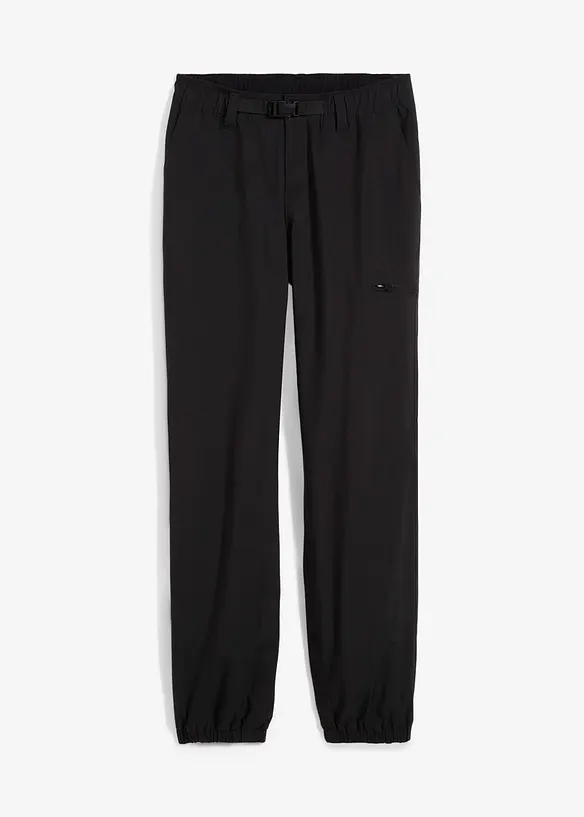 wasserdichte Funktionhose mit Fleecefutter und Taschen in schwarz von vorne - bonprix