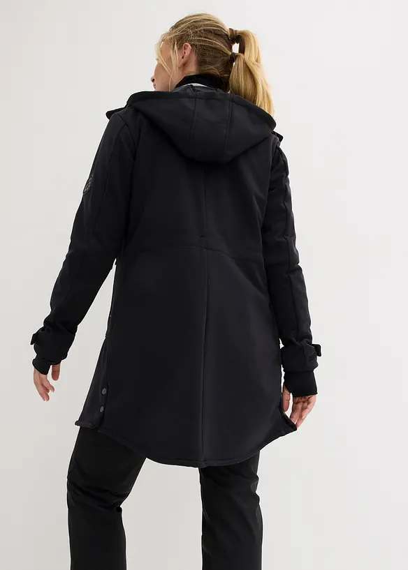 Super Stretch Softshell-Parka, wasserabweisend in schwarz von hinten (im Anschnitt) - bonprix