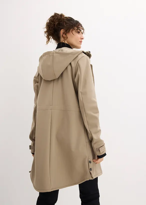 Super Stretch Softshell-Parka, wasserabweisend in grün von hinten (im Anschnitt) - bonprix