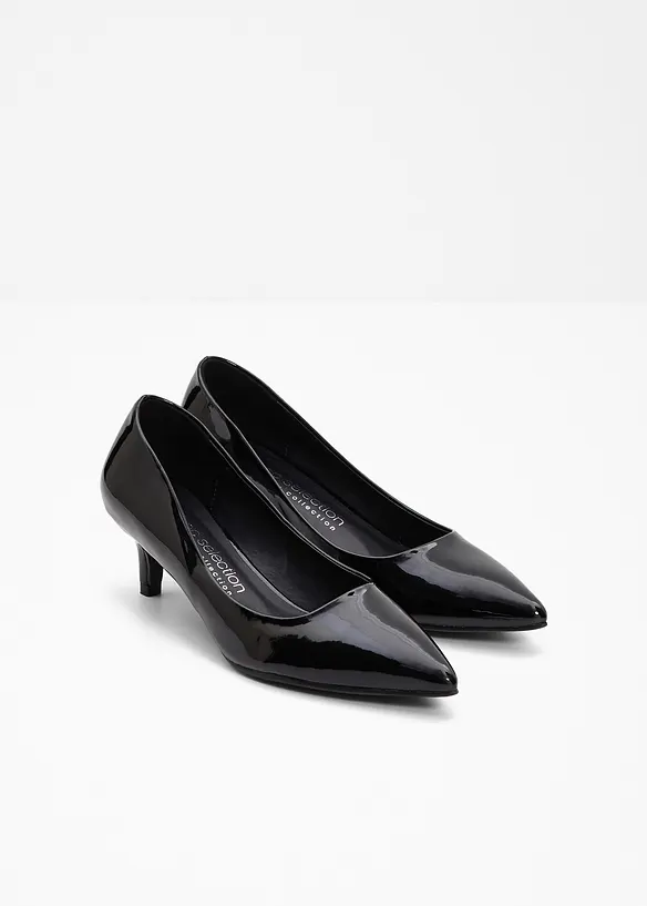 Pumps in Lack-Optik in schwarz - bonprix