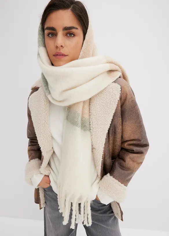Schal in beige von vorne (im Anschnitt) - bonprix