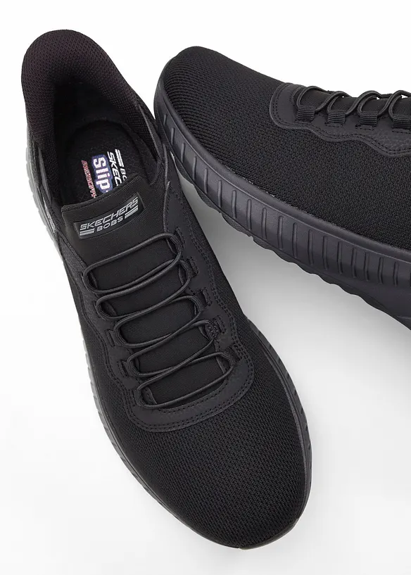 Skechers Komfort-Slip-In-Sneaker mit Memory Foam in schwarz (Detailaufnahme) - Skechers