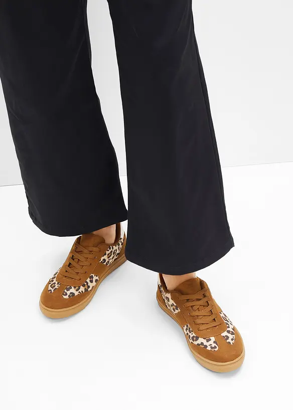 Sneaker im Animal-Look in braun - bonprix