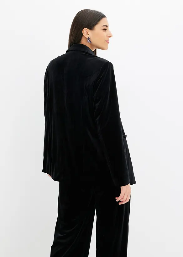 Blazer aus softem Samt in schwarz von hinten (im Anschnitt) - bonprix