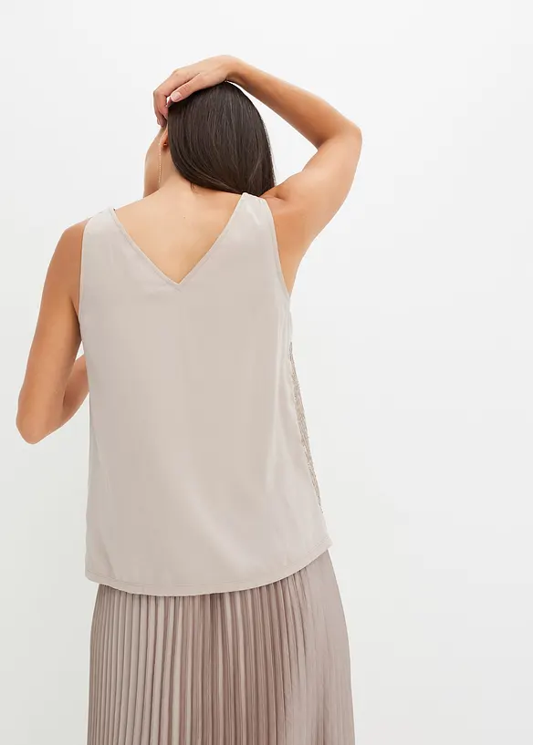 Top mit Pailletten in grau von hinten (im Anschnitt) - bonprix