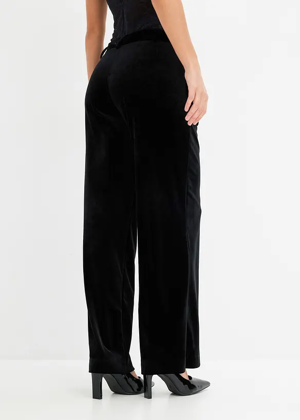 Hose aus softem Samt in schwarz von hinten - bonprix Hose aus softem Samt in schwarz von hinten - bonprix