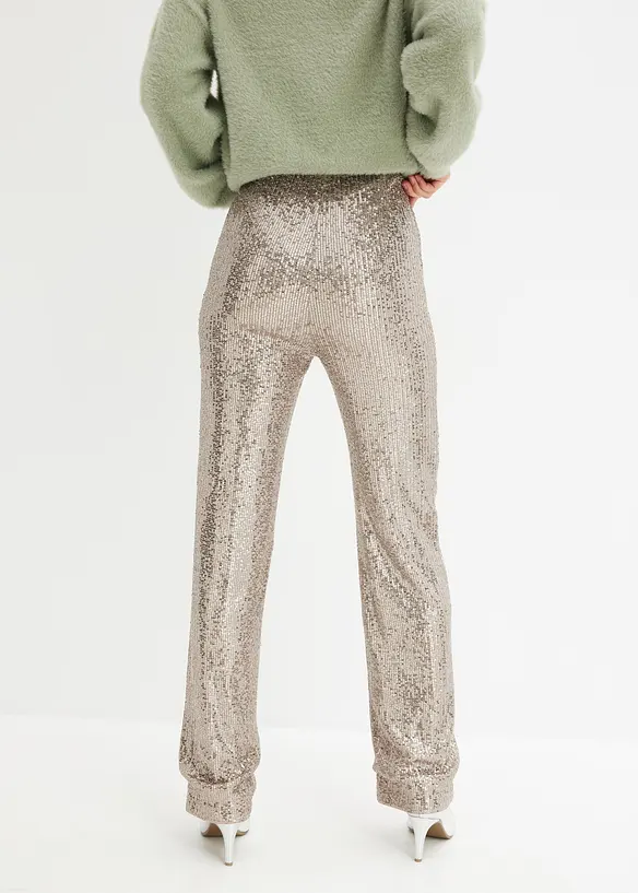 Paillettenhose in grau von hinten - bonprix