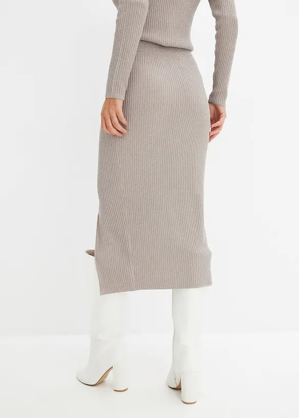 Strickrock aus softem Viskose-Mix in grau von hinten - bonprix Strickrock aus softem Viskose-Mix in grau von hinten - bonprix