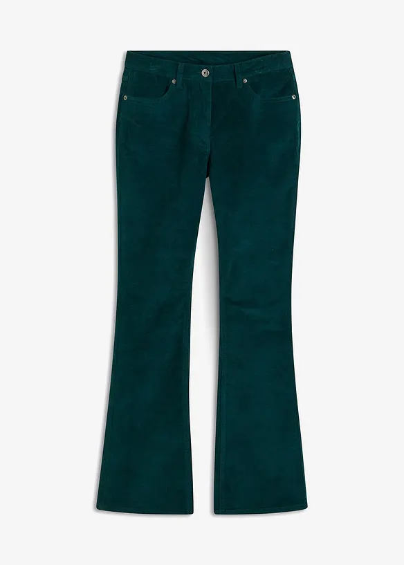 Cordhose aus Baumwoll-Mix in grün von vorne - bonprix
