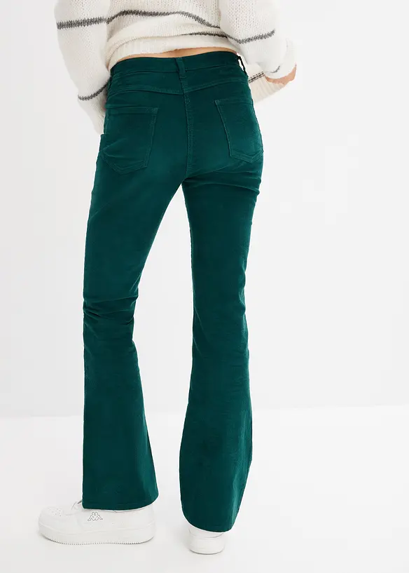 Cordhose aus Baumwoll-Mix in grün von hinten - bonprix
