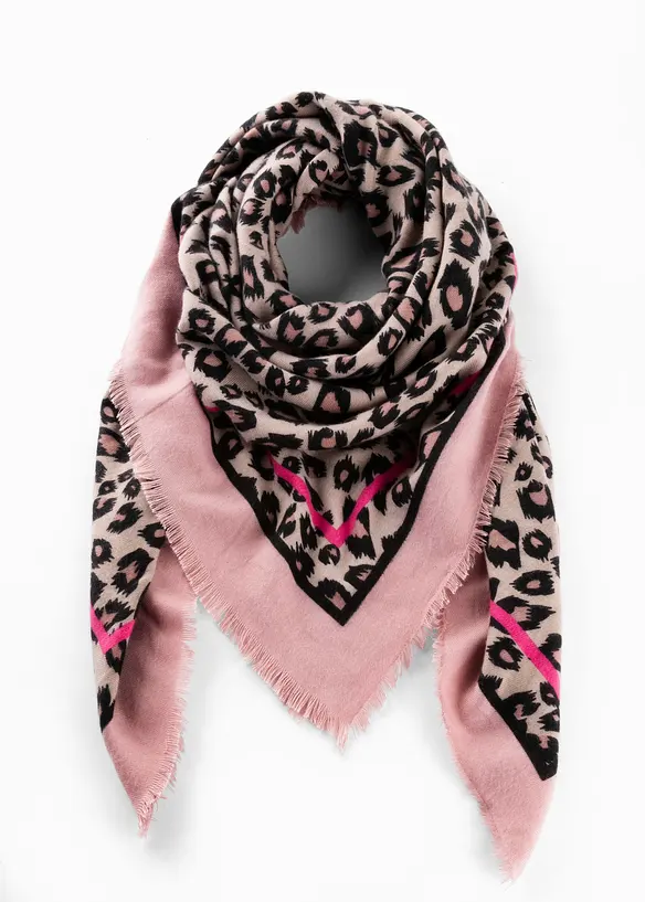 Leotuch mit Herzen in rosa von vorne - bonprix