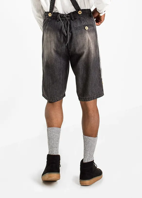 Regular Fit Trachten-Jeans in schwarz von hinten - bonprix