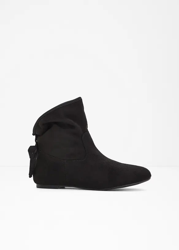 Boots mit Schleife in schwarz von vorne - bonprix