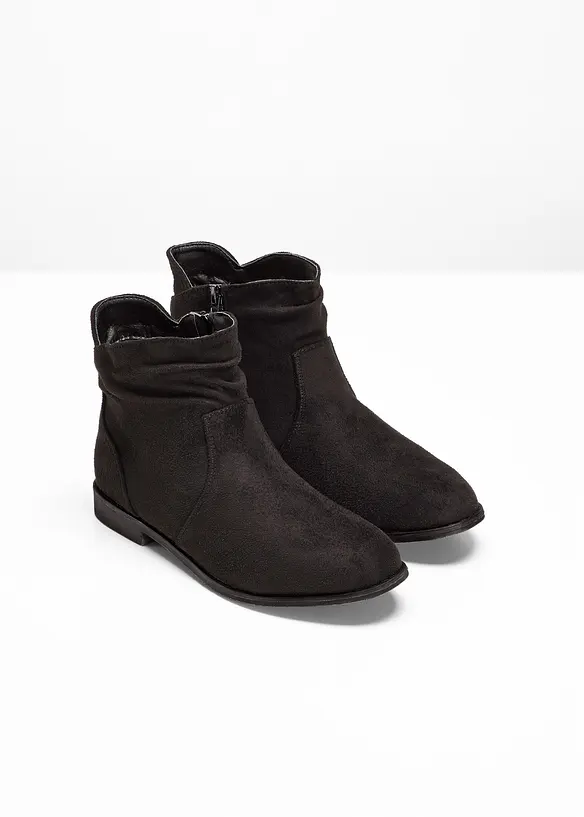 Stiefeletten mit Raffung in schwarz - bonprix