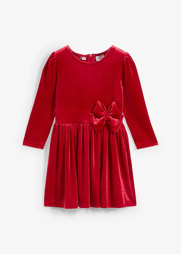 Ausgestelltes Samtkleid in rot von vorne - bonprix