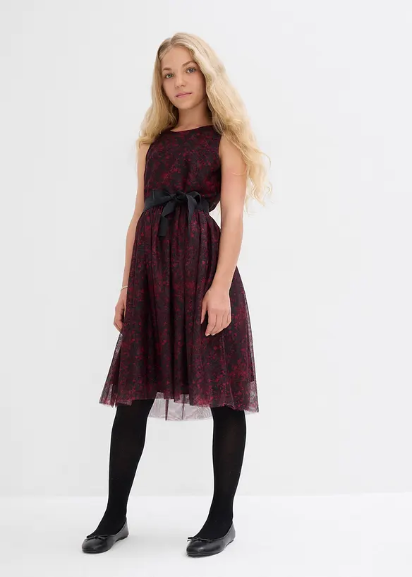 Midikleid in schwarz von vorne (Totalaufnahme) - bonprix