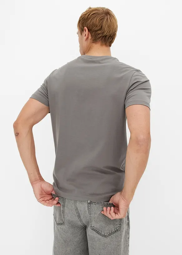 T-Shirt mit Weihnachtsmotiv aus reiner Bio-Baumwolle in grau von hinten (im Anschnitt) - bonprix