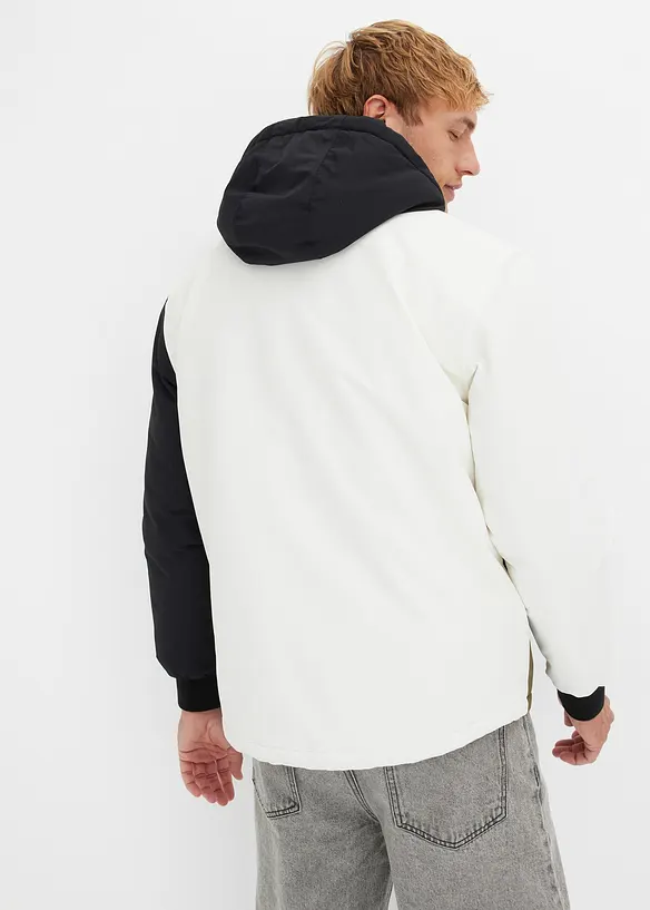 Winterjacke mit Kapuze im Colourblocking in schwarz von hinten (im Anschnitt) - bonprix