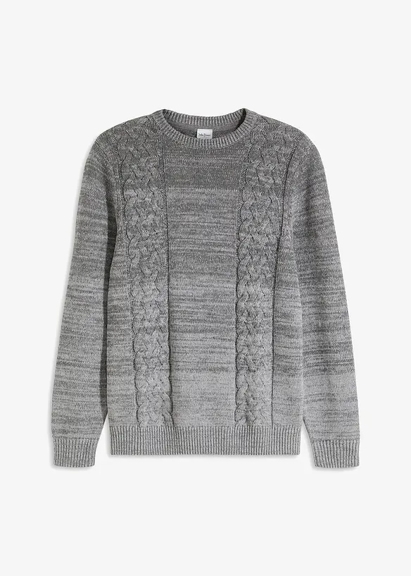 Pullover mit Farbverlauf in grau von vorne - bonprix