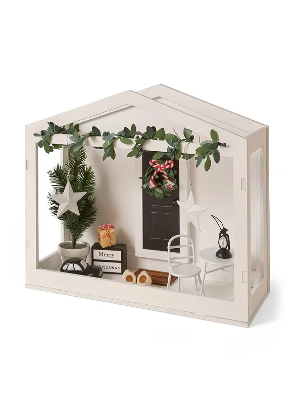Deko-Objekt Wichteltür mit Wintergarten (14-tlg.Set) in schwarz (Ambiente) - bonprix