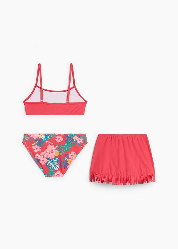 Bikini und Rock (3-tlg.Set) in pink von hinten - bonprix