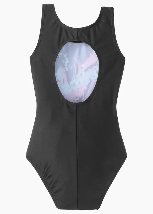 Badeanzug in schwarz von hinten - bonprix