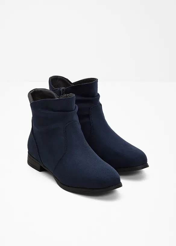 Stiefeletten mit Raffung in blau - bonprix