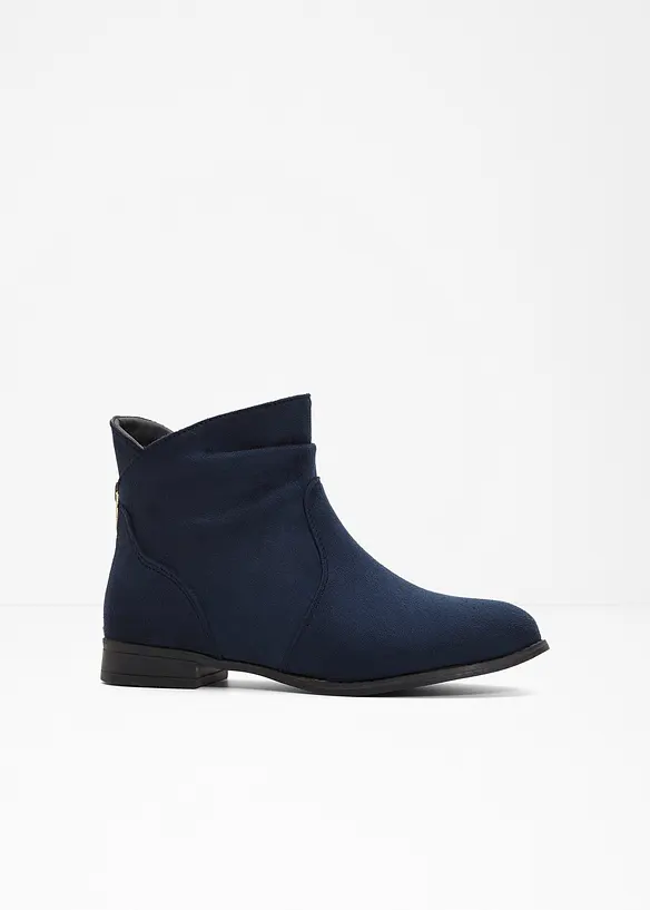 Stiefeletten mit Raffung in blau von vorne - bonprix