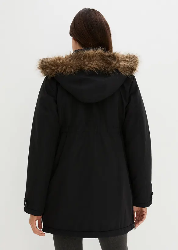 3-in-1 Funktions-Umstandsjacke und Tragejacke in schwarz von hinten (im Anschnitt) - bonprix