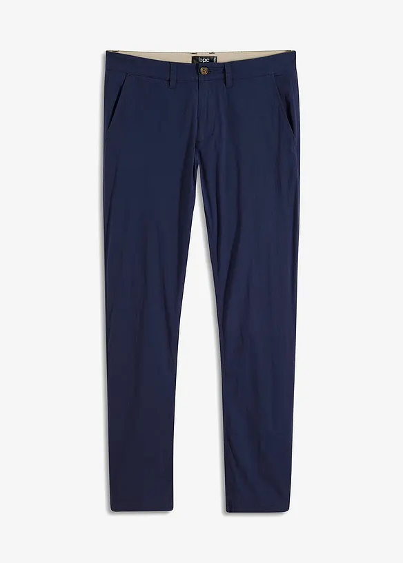 Regular Fit Stretch-Chinohose, Straight in blau von vorne - bonprix