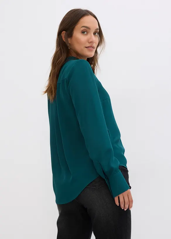 Chiffonbluse in A-Linie in grün von hinten (im Anschnitt) - bonprix Chiffonbluse in A-Linie in grün von hinten (im Anschnitt) - bonprix