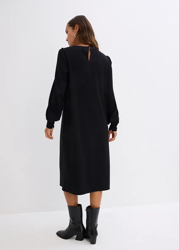 Jerseykleid aus Punto di Roma in schwarz von hinten (Totalaufnahme) - bonprix Jerseykleid aus Punto di Roma in schwarz von hinten (Totalaufnahme) - bonprix
