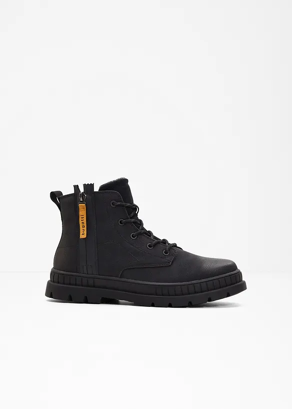 Bugatti Schnürboots mit Profilsohle in schwarz - Bugatti