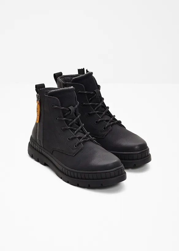 Bugatti Schnürboots mit Profilsohle in schwarz - Bugatti