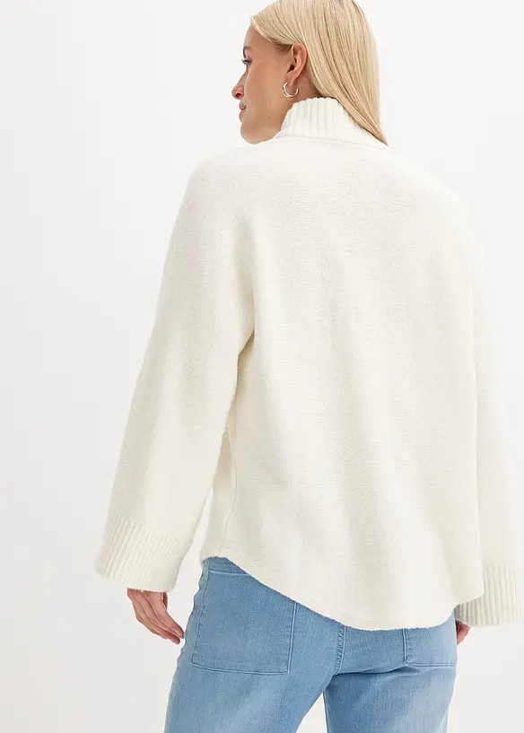 Pullover mit Stehkragen in weiß von hinten (im Anschnitt) - bonprix