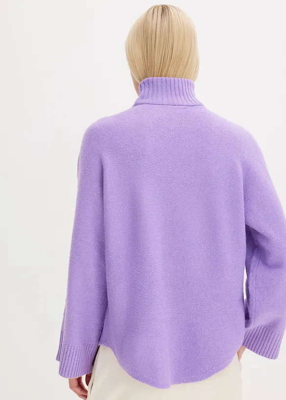 Pullover mit Stehkragen in lila von hinten (im Anschnitt) - bonprix
