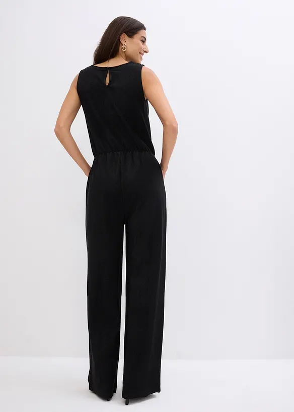 Jumpsuit mit Glitzerelementen in schwarz von hinten (Totalaufnahme) - bonprix Jumpsuit mit Glitzerelementen in schwarz von hinten (Totalaufnahme) - bonprix