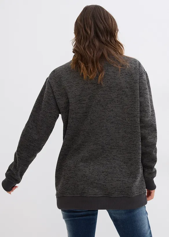 Long-Sweatshirt in grau von hinten (im Anschnitt) - bonprix