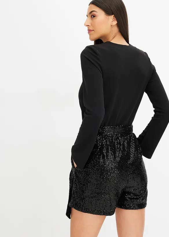 Overall mit Pailletten in schwarz von hinten (Totalaufnahme) - bonprix