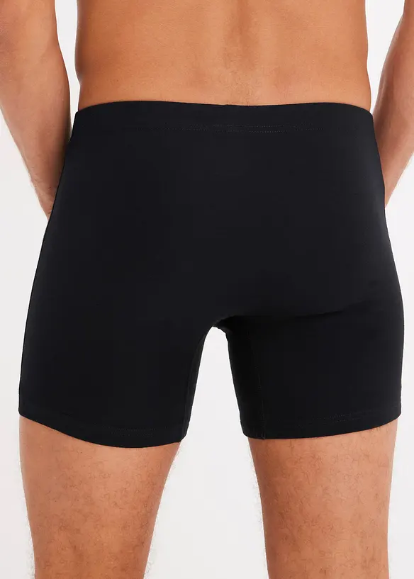 Midi Boxershorts eng mit Baumwolle (5er Pack) in schwarz von vorne - bonprix