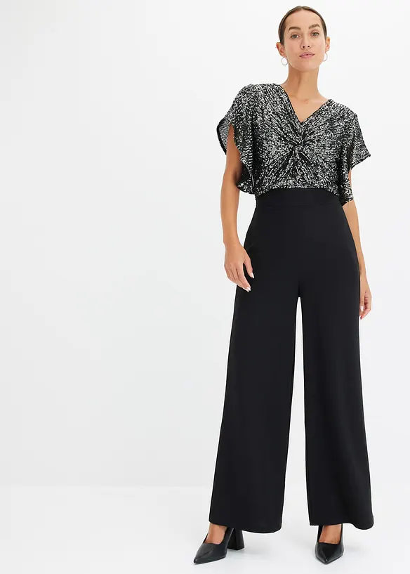 Jumpsuit in schwarz von vorne (Totalaufnahme) - bonprix