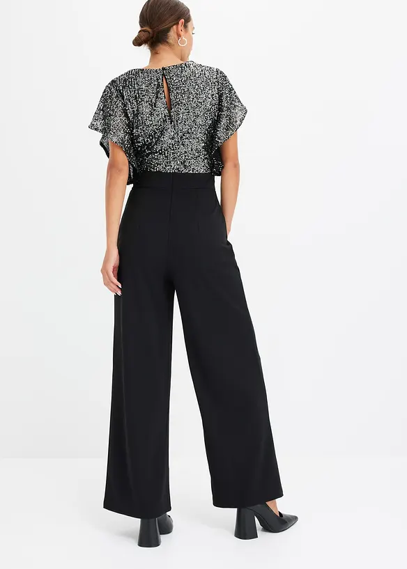 Jumpsuit in schwarz von hinten (Totalaufnahme) - bonprix