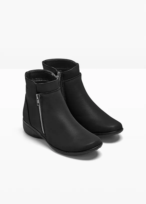 Boots mit Reißverschluss in schwarz - bonprix