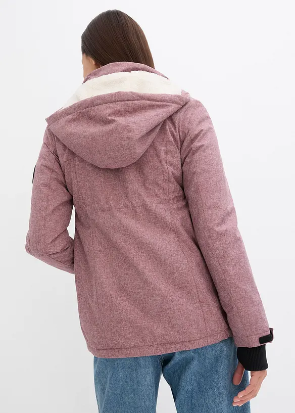 Kuschelige 3-in-1 Umstandsjacke und Tragejacke in rot von hinten (im Anschnitt) - bonprix