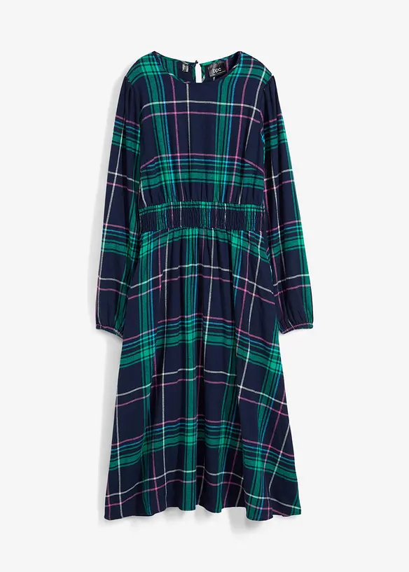 Flanellkleid aus reiner Baumwolle in blau von vorne - bonprix Flanellkleid aus reiner Baumwolle in blau von vorne - bonprix