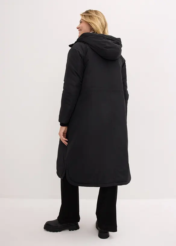 Long-Parka in schwarz von hinten (Totalaufnahme) - bonprix